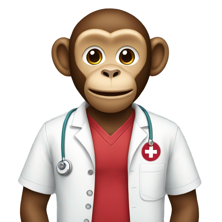 Monkey wearing stanford hospital shirt emoji