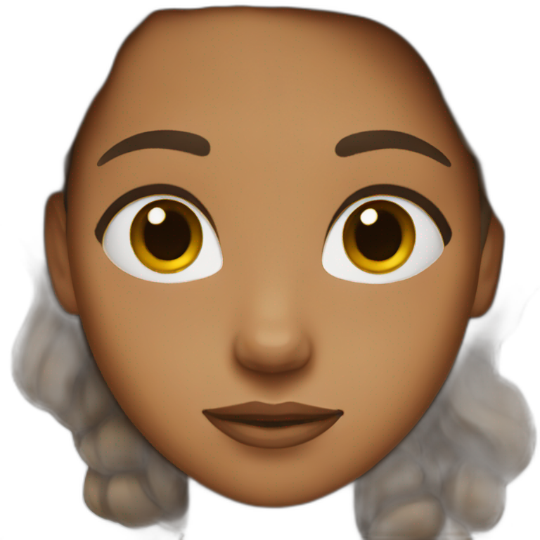 girl with brown skin tone and brown hair emoji