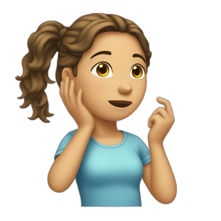 Girl Tucking hair behind ear with her hand emoji