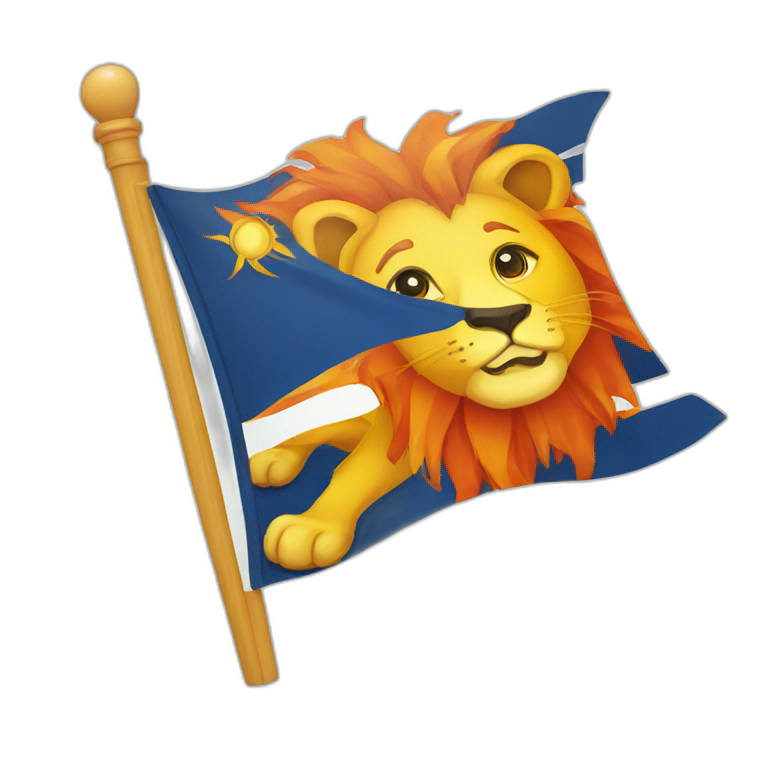 Lion sun flag emoji