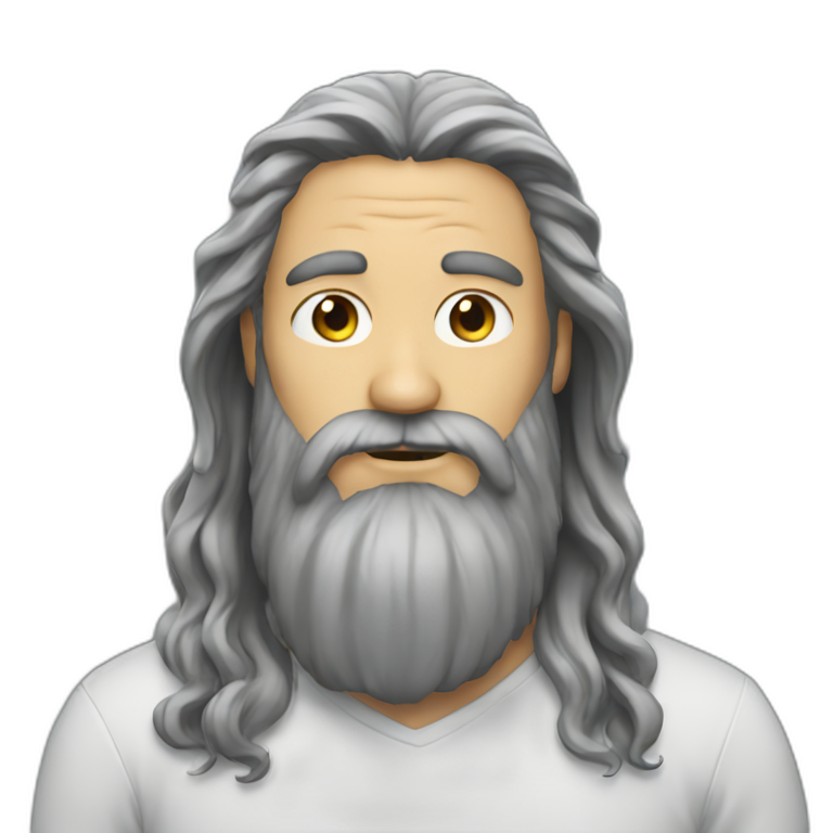 man long hair and long beard beard emoji