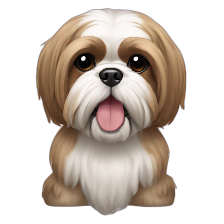 perro shih tzu; riendose, muy fuerte emoji
