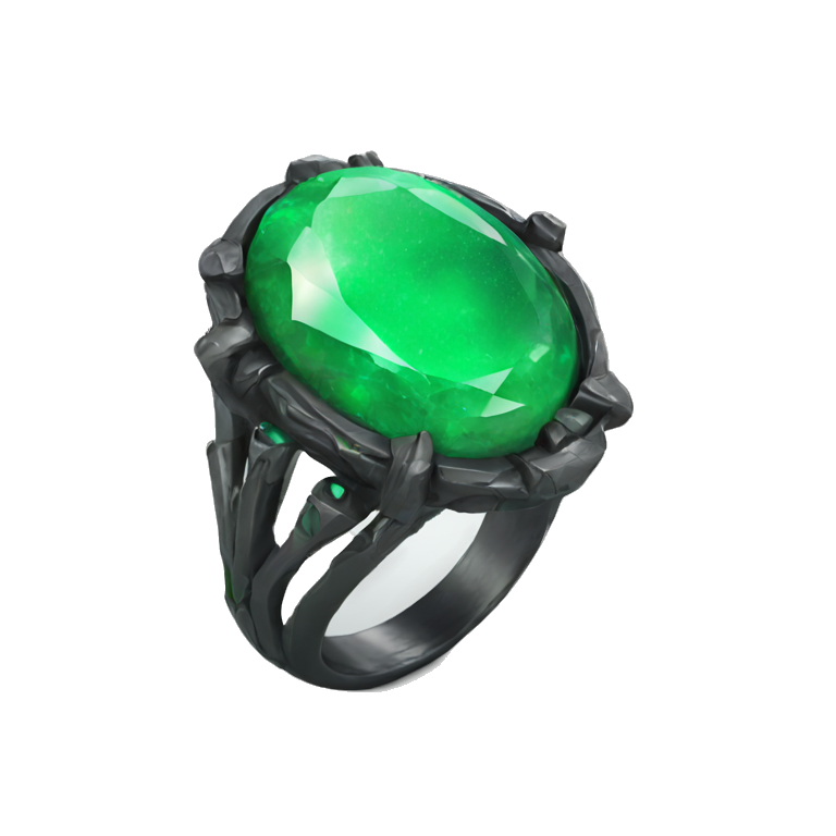 alien ring with green stone emoji