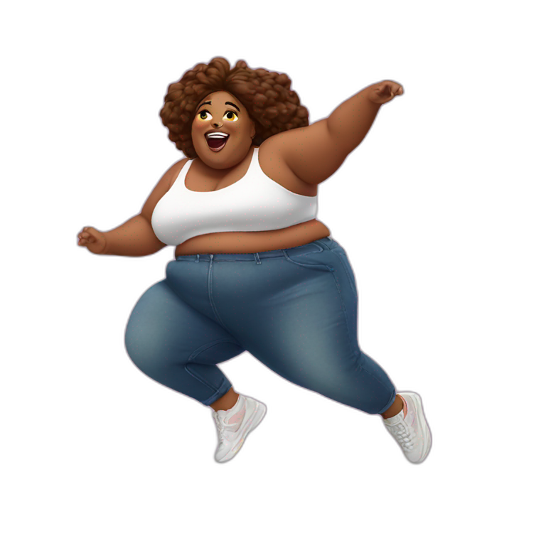 Fat Lizzo flying emoji