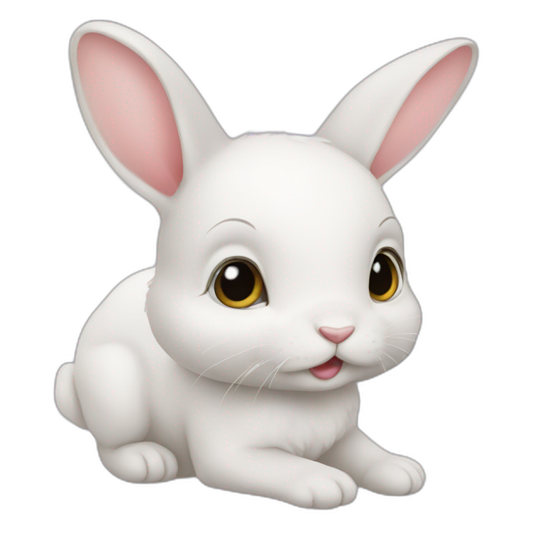 Rabbit white baby emoji