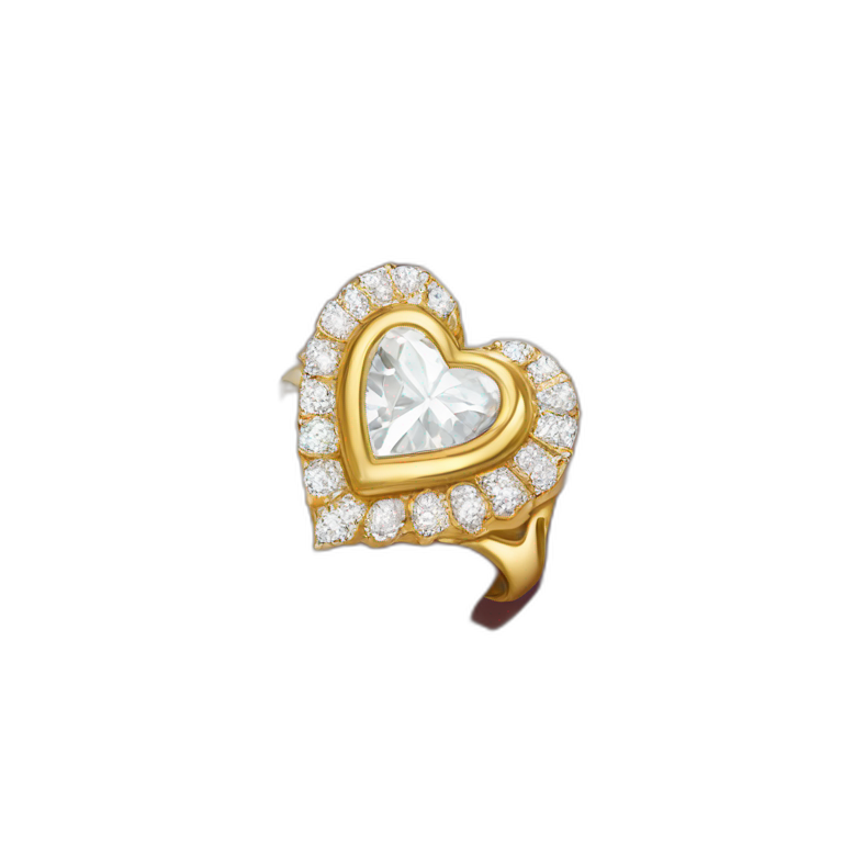 Diamond heart gold ring emoji