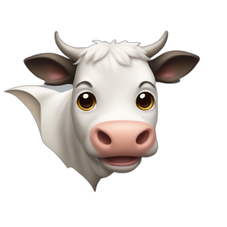 A cow that is also a bat emoji
