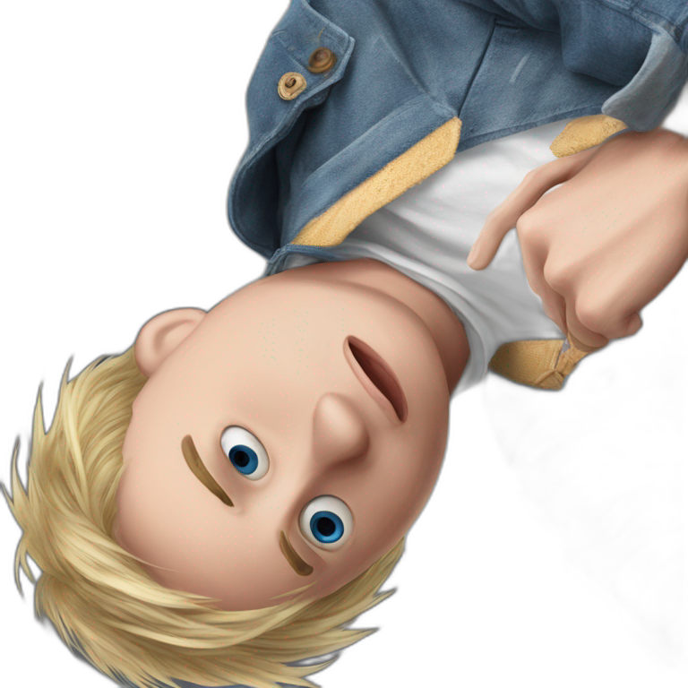 blonde boy in denim jacket emoji