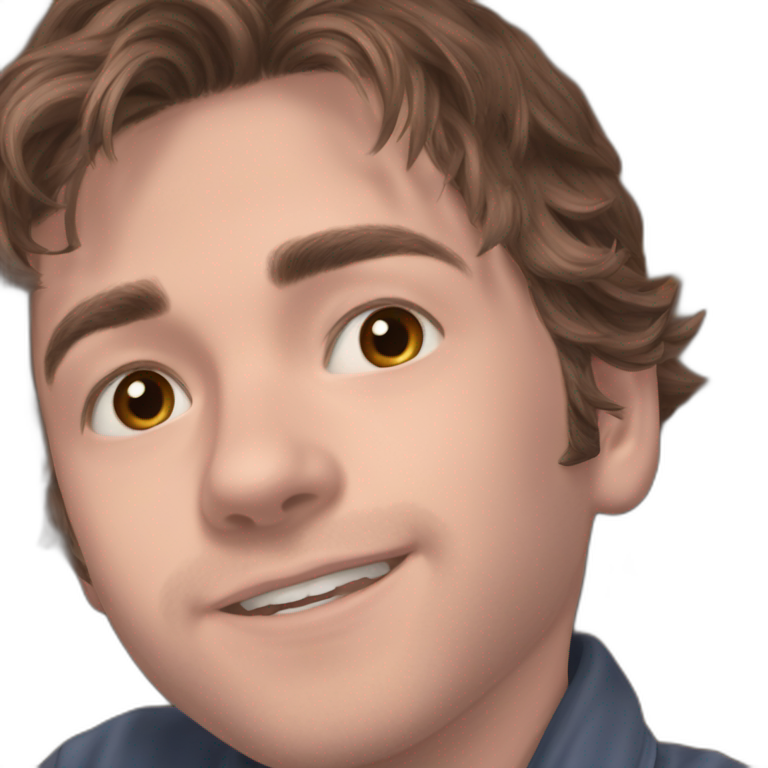 confident brown-haired boy smiling emoji