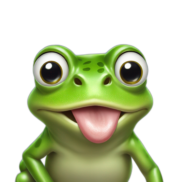 Frog sticking out the tongue emoji