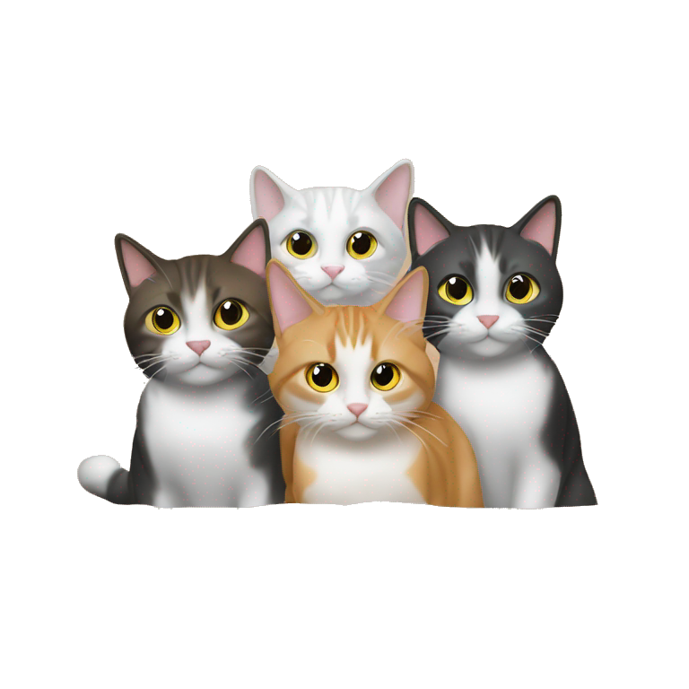 3 cats looking in screen emoji