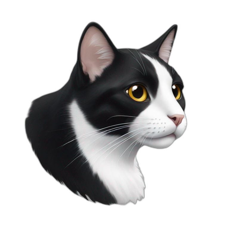 Black and white cat with black spot on his muzzle  emoji