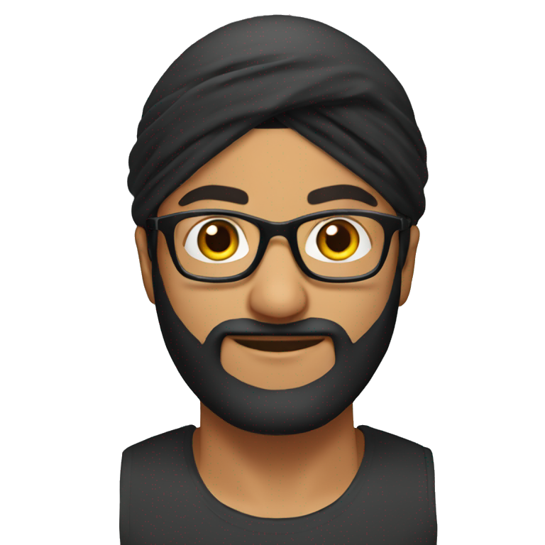 Punjabi man with glasses wearing a black durag emoji