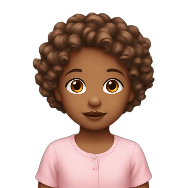 Baby Girl with Brown Short Curls emoji
