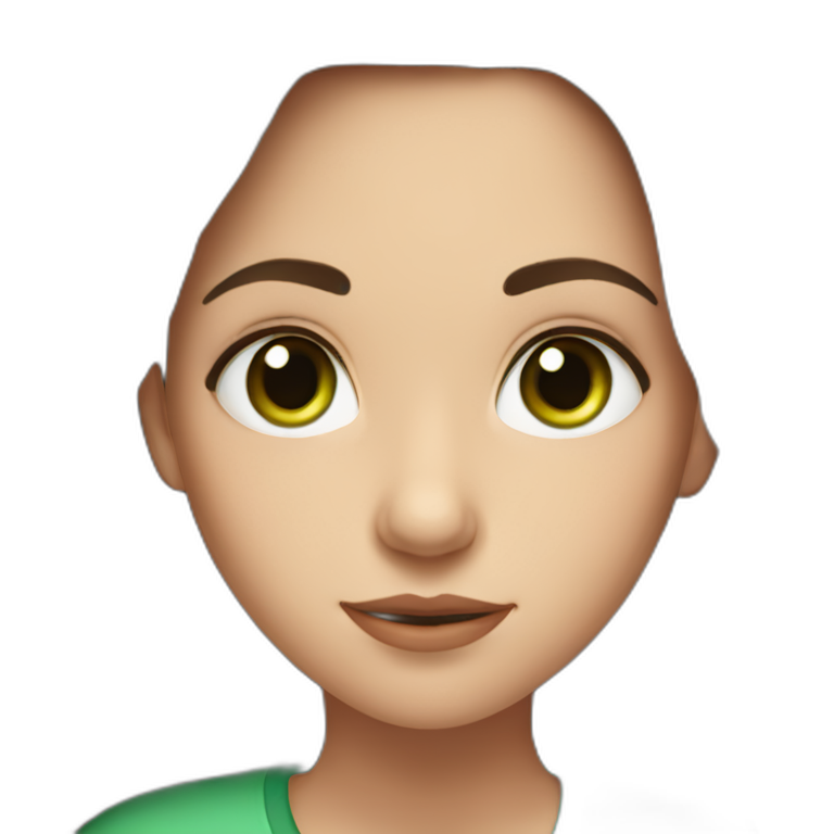 brunet girl with long brown hair and green eyes emoji