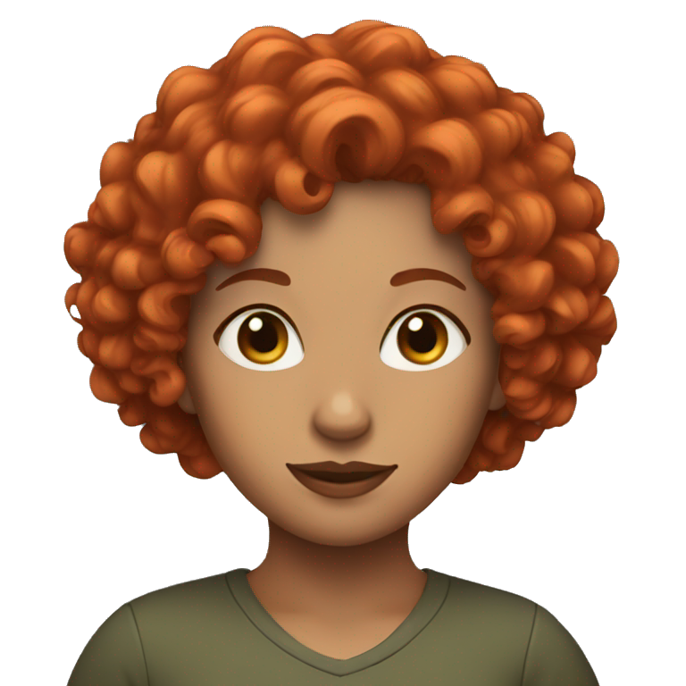 woman, curly red hair emoji