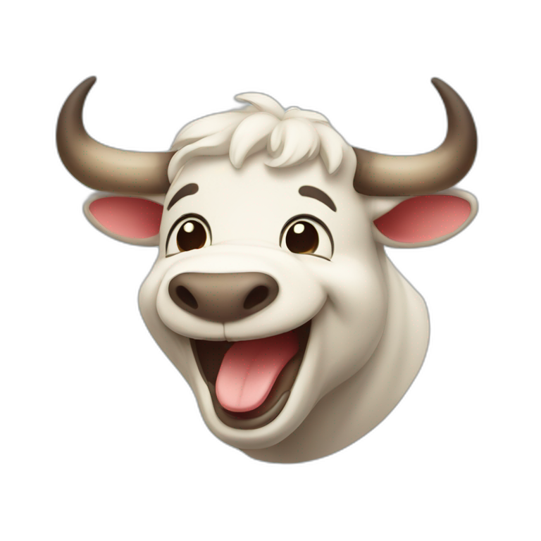 Cute Bull laughing out loud emoji