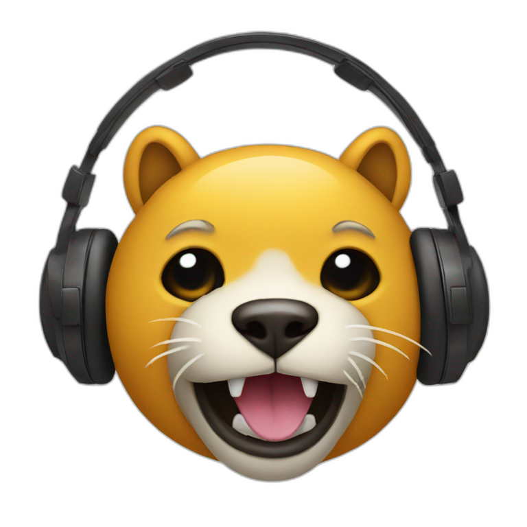 animal listening to music emoji