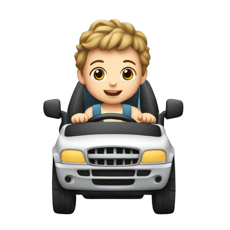 a baby driving emoji