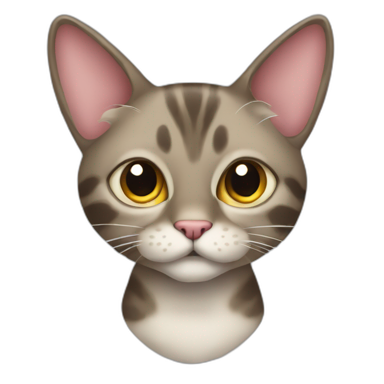 Three legged one eared big eyed furry cat emoji