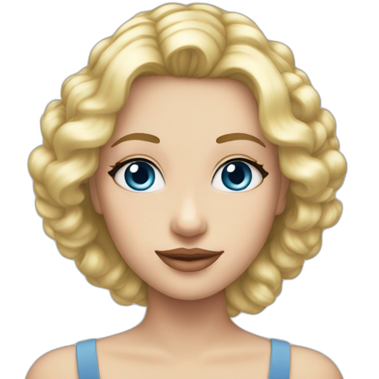 Queen Heart blond blue eyes emoji