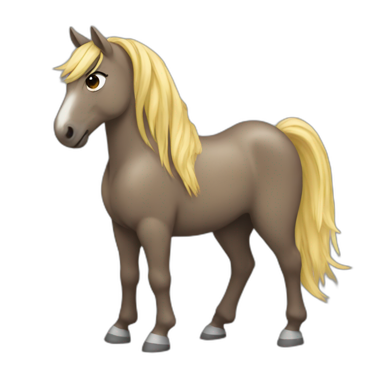girl horse rock emoji