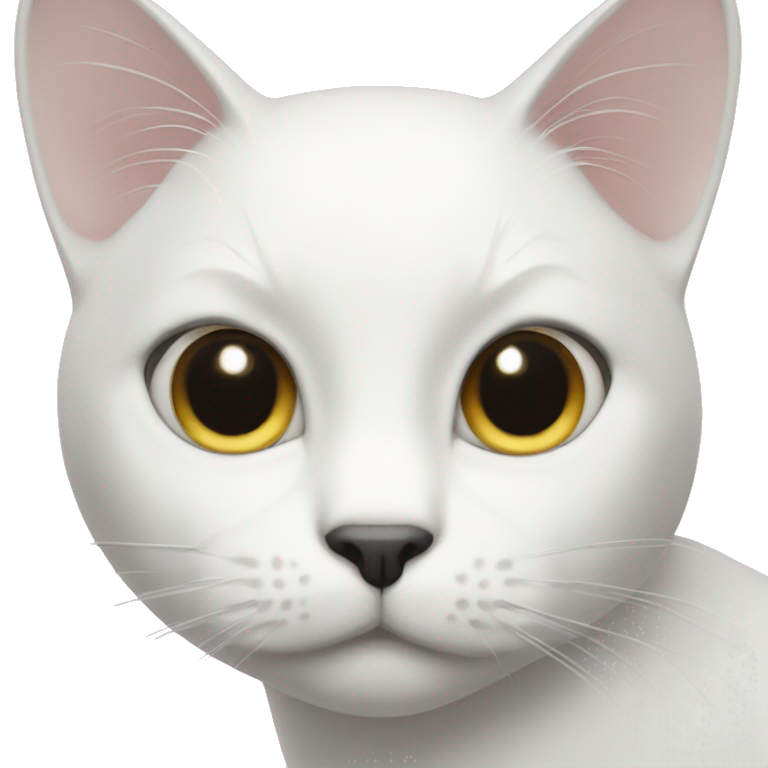A White cat With black spot on the forehead  emoji