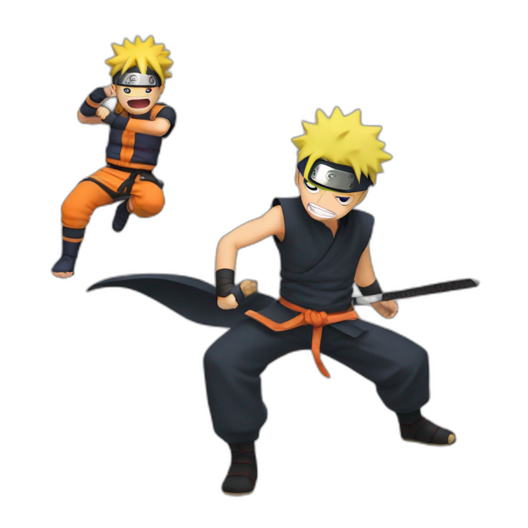 Pain and Naruto fighting  emoji