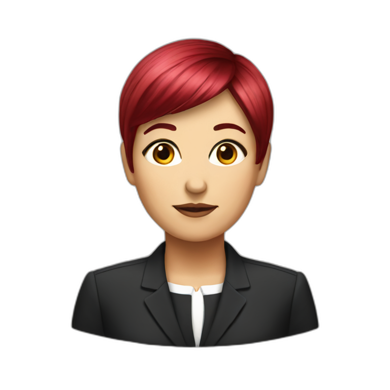 woman politician with short straight ruby hair and fringe emoji