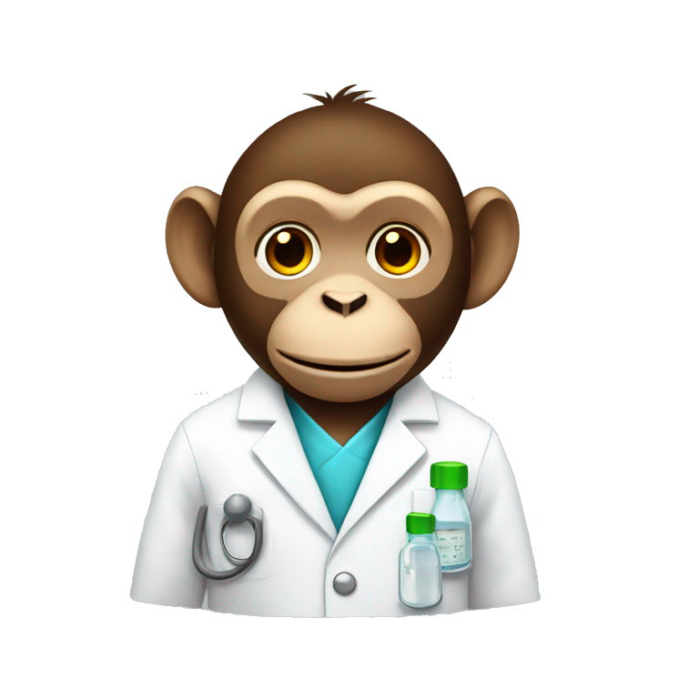 Monkey with a lab coat, chemist emoji