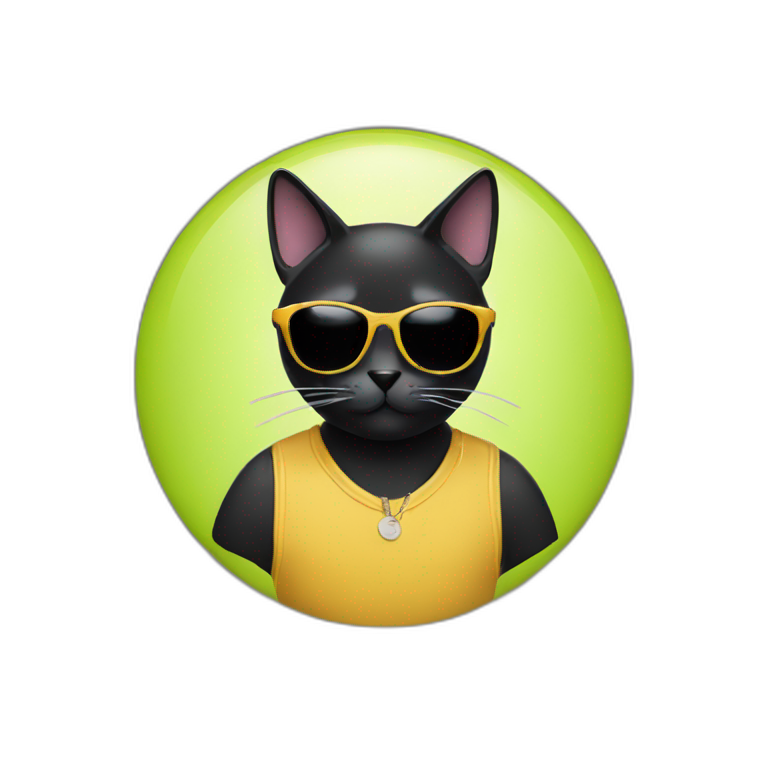 black cat with sunglasses emoji