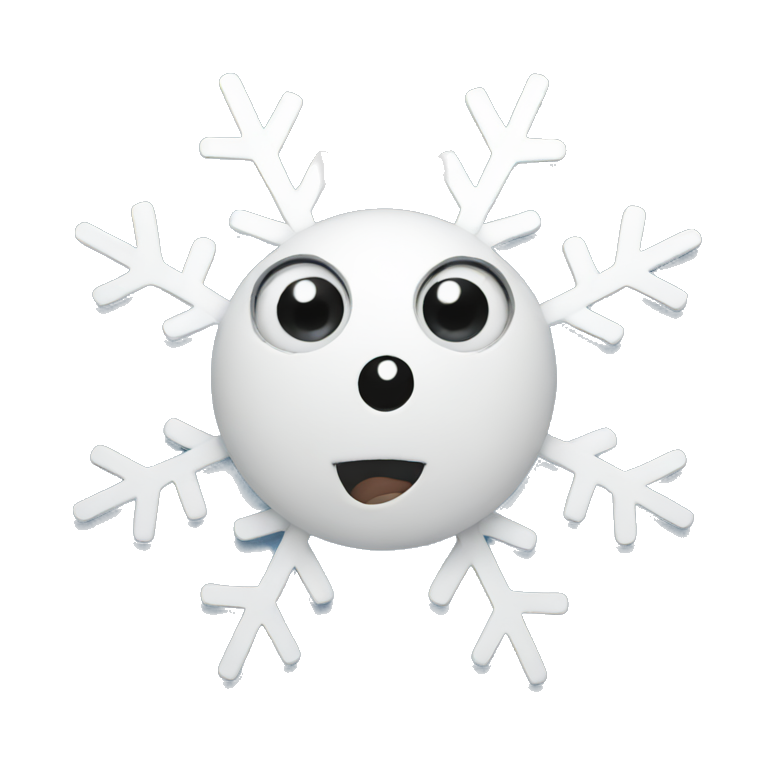 Emoji with snowflake eyes emoji