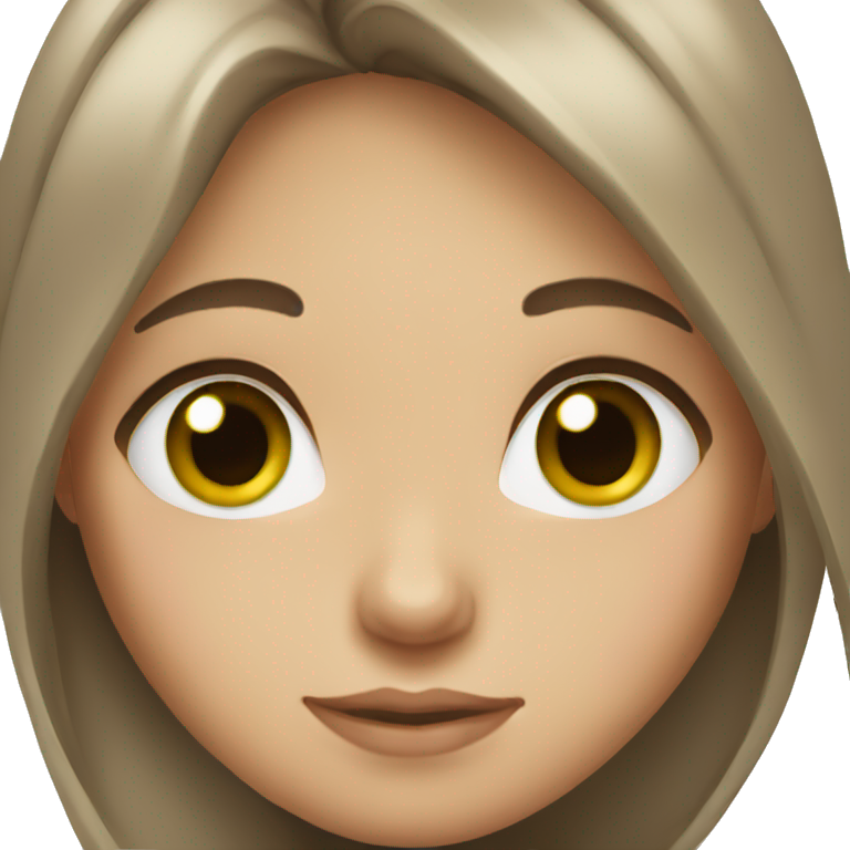girl brown hair green eyes emoji