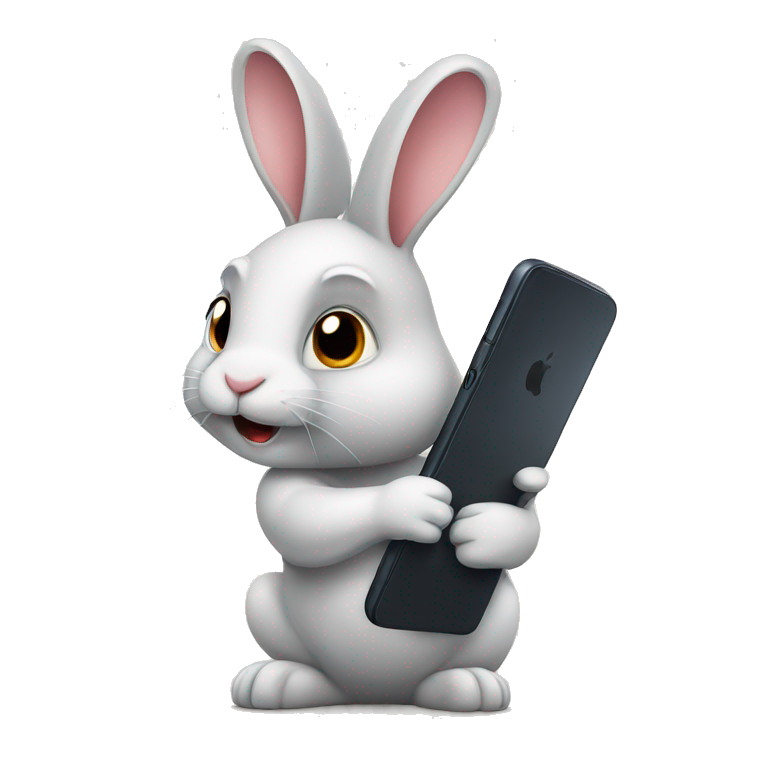 rabbit using phone emoji