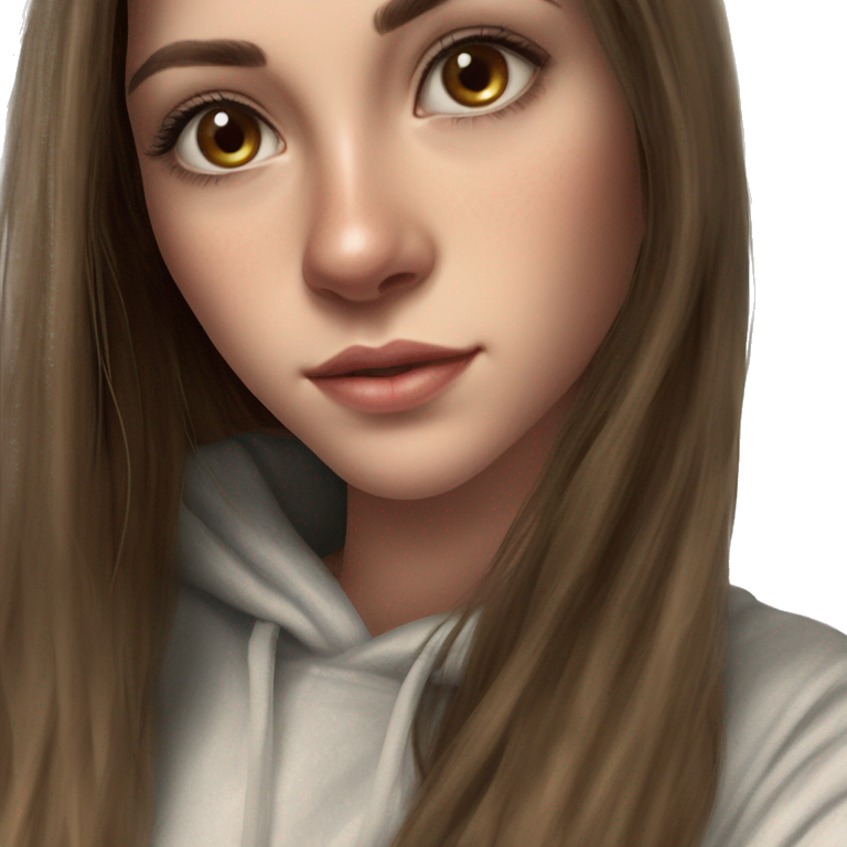serene girl portrait realism pose emoji