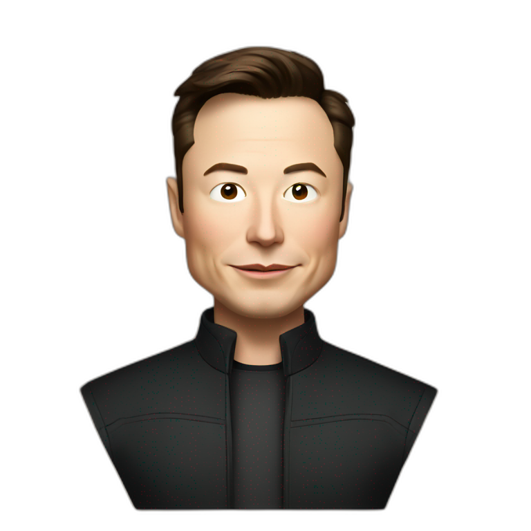 Elon musk in a tesla emoji