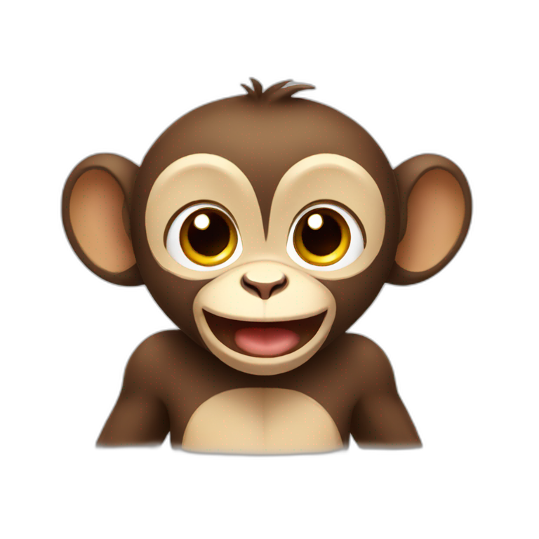 Cute Monkey excited emoji