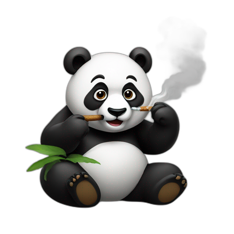 smoking panda emoji