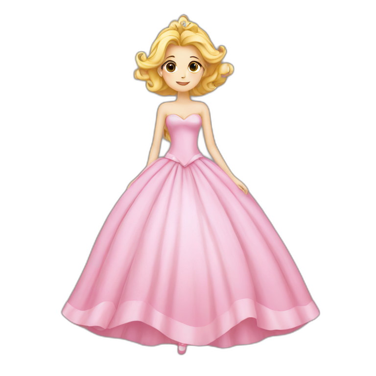 Princess pink dress cute and flower on here dress emoji