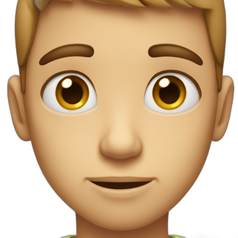 Boy raising eye brow emoji