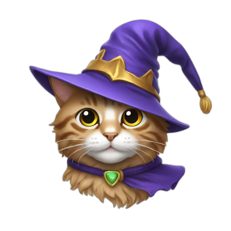 cat with a wizard hat emoji