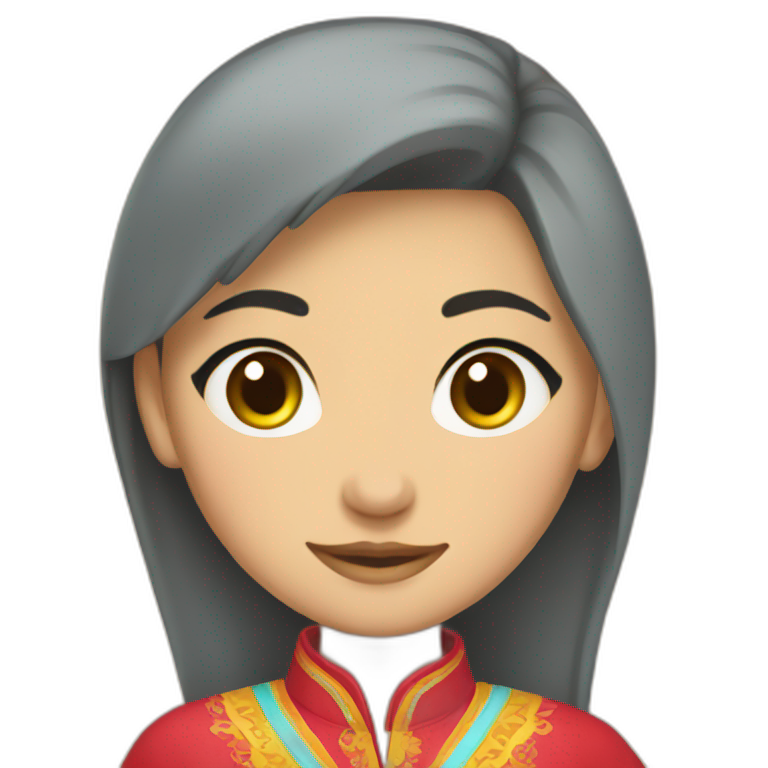 kazakh girl with national clothes emoji
