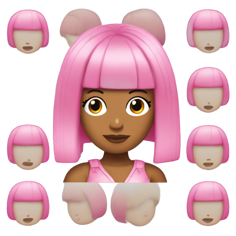 nicki minaj,pink bob haircut emoji
