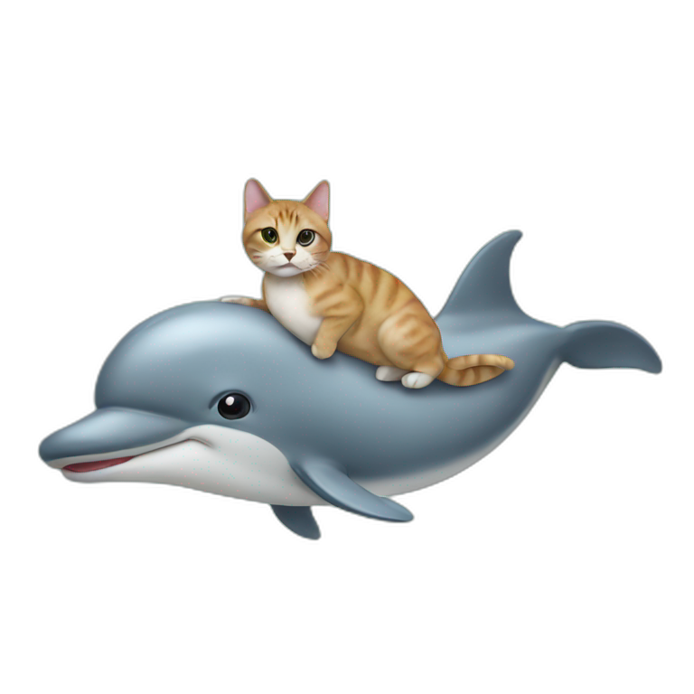 Cat on a dolphin emoji