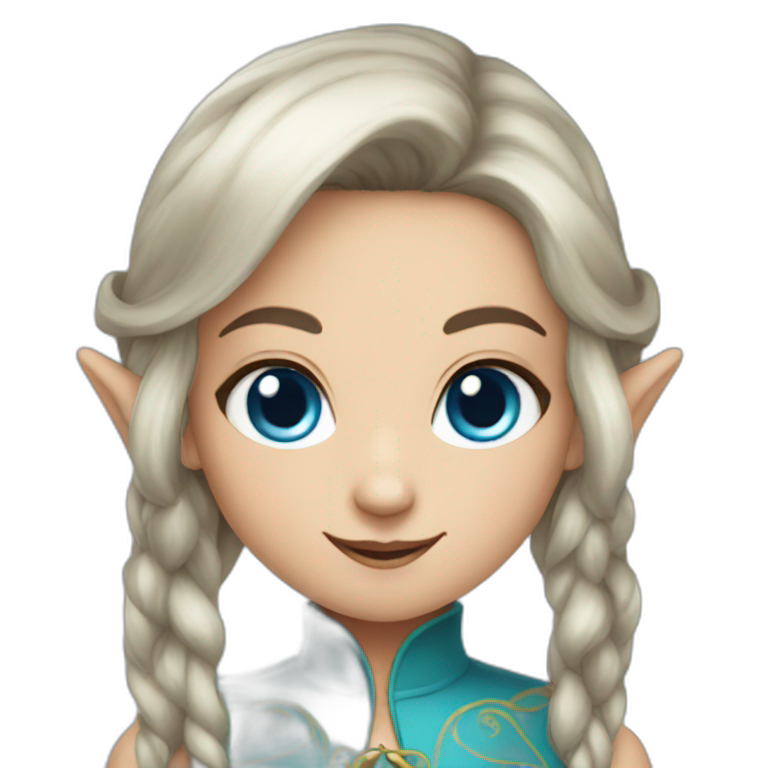 Elf girl with dark hair and blue eyes emoji