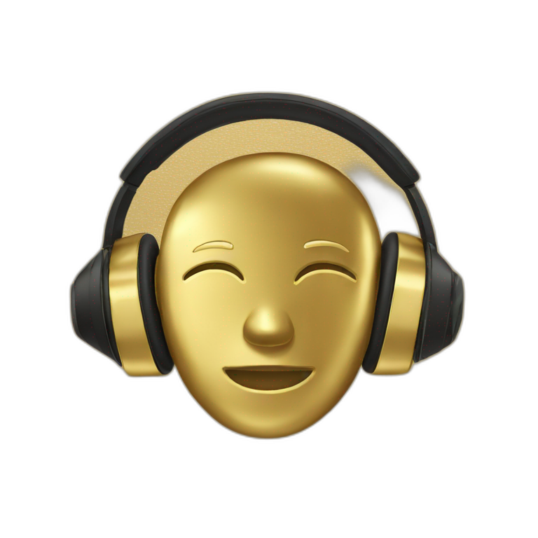 Solid gold headphones emoji