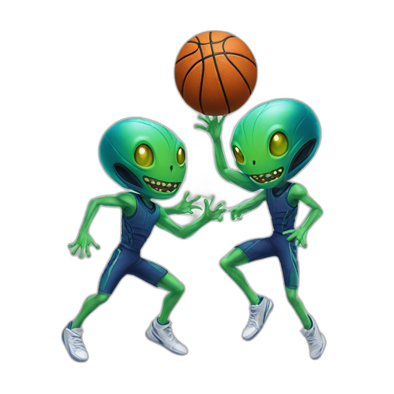 Aliens playing basketball  emoji