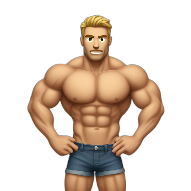Shredded muscular manly man sweaty emoji