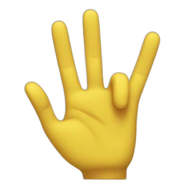 yellow hand shows 3 fingers emoji
