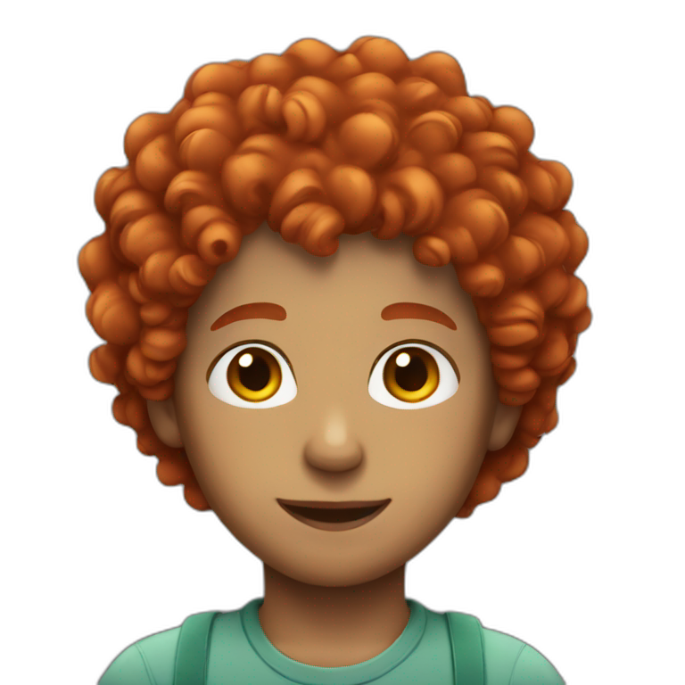 Boy with red curly hair  emoji